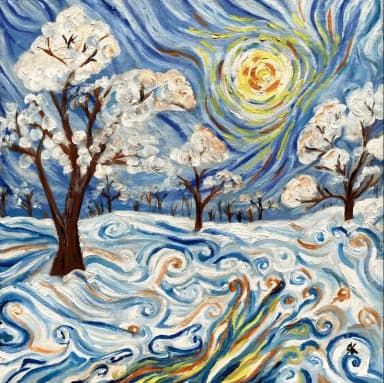 Snow. Van Gogh style