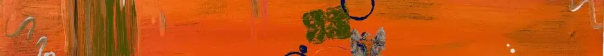 An orange abstract art work