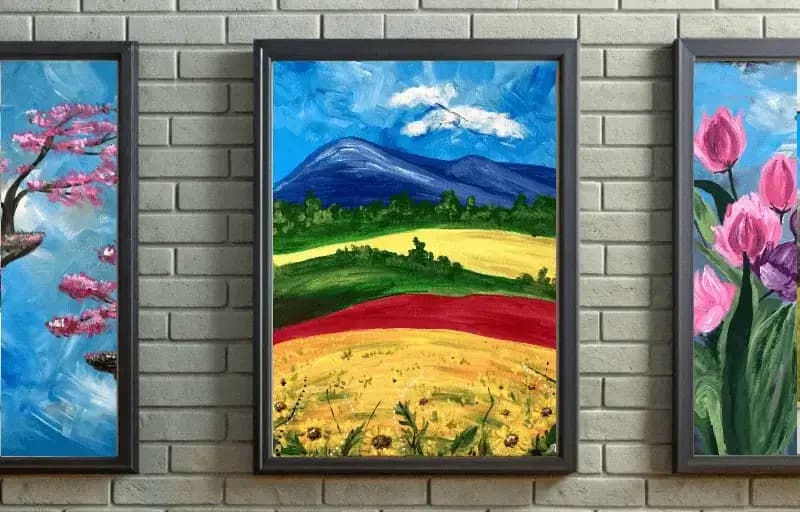 Wall art. Nature. Abstract artwork. Hand painted canvas